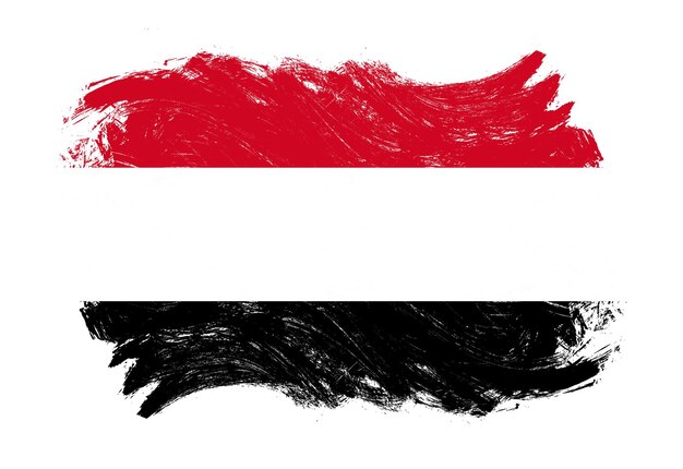 Egypte vlag op noodlijdende grunge witte penseelstreek achtergrond