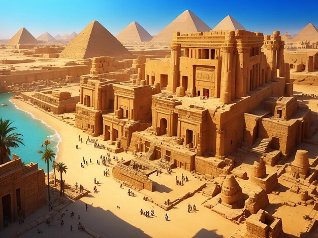사진 5000년 전의 이집트 도시는 매우 다채롭고 황금색이었으며 놀라운 예술성을 가지고 있었다.