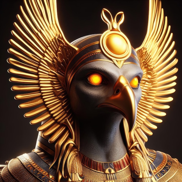 egyptian god of sun Amun ra illustration background