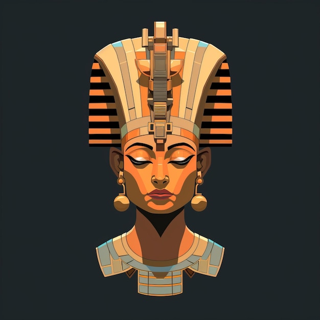 Photo egyptian goddess heads abstract vector illustration with a female twist