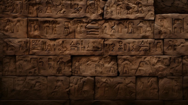 Египетский иероглиф на скальной стене