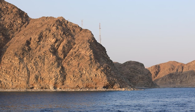 Egyptian mountains on the coast of the sea