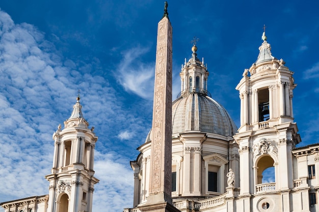 Egyptian obelisk and Church Sant Agnese