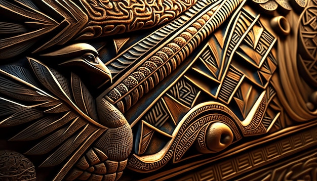 이집트 패턴 고대 예술. AI 생성.