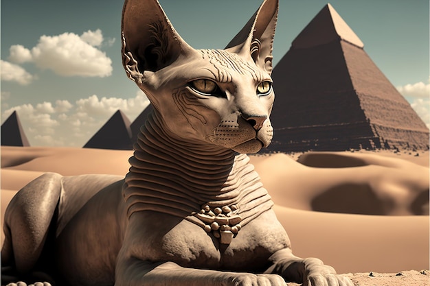 写真 エジプト スフィンクス猫