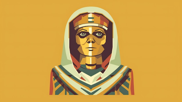 Egyptian woman in Egyptian costume illustration in flat style