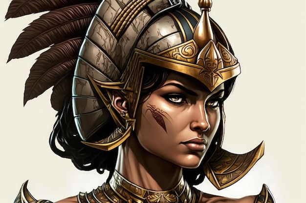 An Egyptian woman wearing a god39s helmet