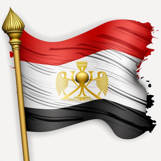 Egyptische nationale vlag met de hand getekende stijl