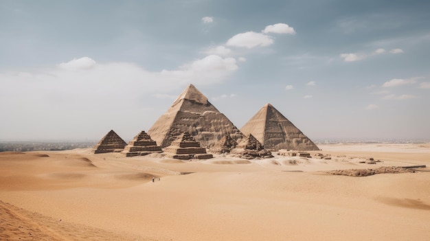 Egyptische piramiden achtergrond Illustratie AI GenerativexA