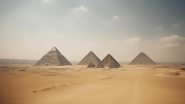 Egyptische piramiden achtergrond Illustratie AI GenerativexA