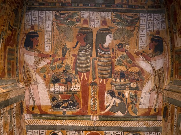 Egyptische sarcofaag hiërogliefen close-up detail