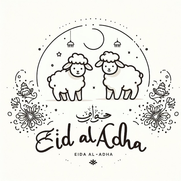 Eid adha minimalistisch wit ontwerp