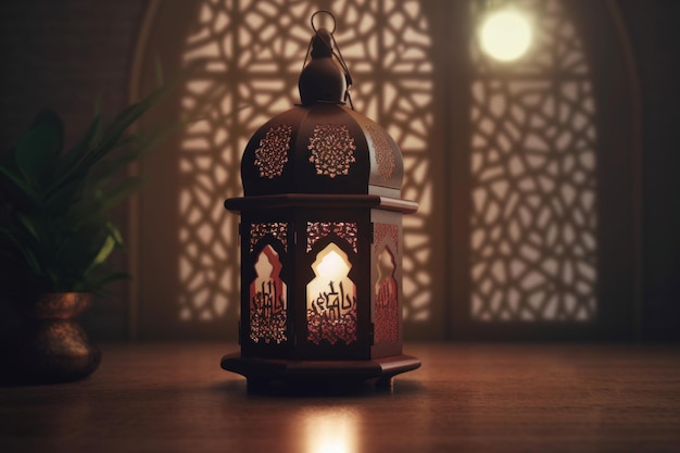 Eid al adha Arabic lamp Generate Ai