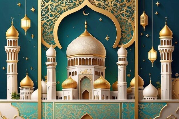 Eid Al Adha Banner Design Vector Illustratie Islamitische en Arabische achtergrond voor