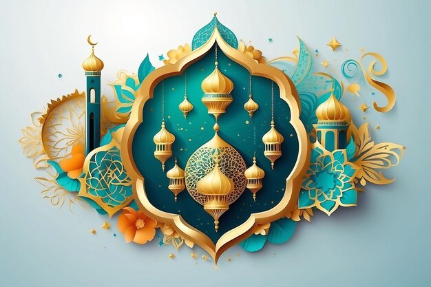 Photo eid al adha banner design vector illustration islamic and arabic background for mu