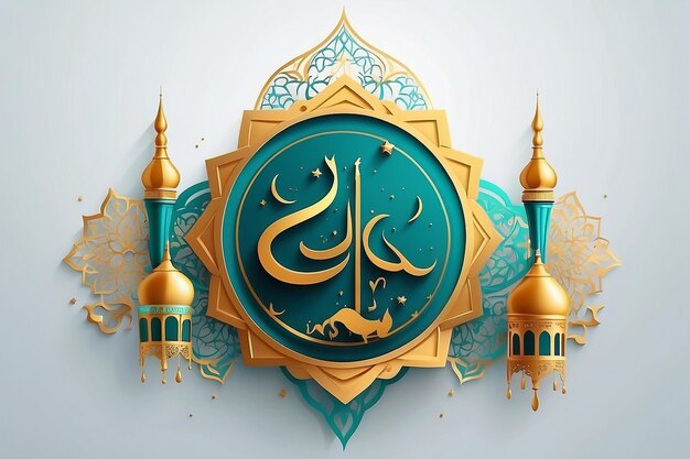 Photo eid al adha banner design vector illustration islamic and arabic background for musl