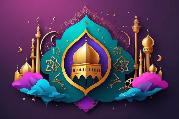 Eid Al Adha Banner Design Vector Illustration Islamic and Arabic Background