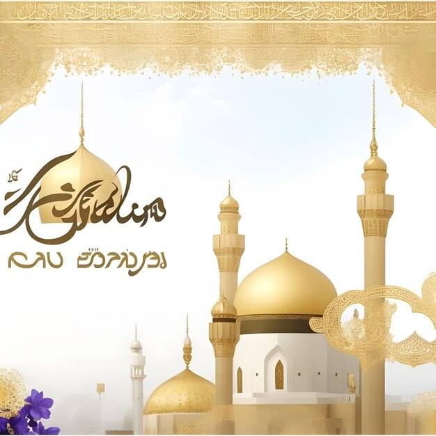 Eid al Adha 배너 게시물 템플릿 또는 Eid Mubarak 배경 모스크