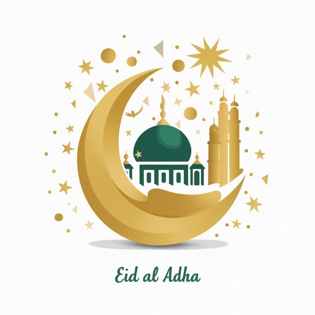 Фото Иллюстрация дизайна eid al adha на белом фоне