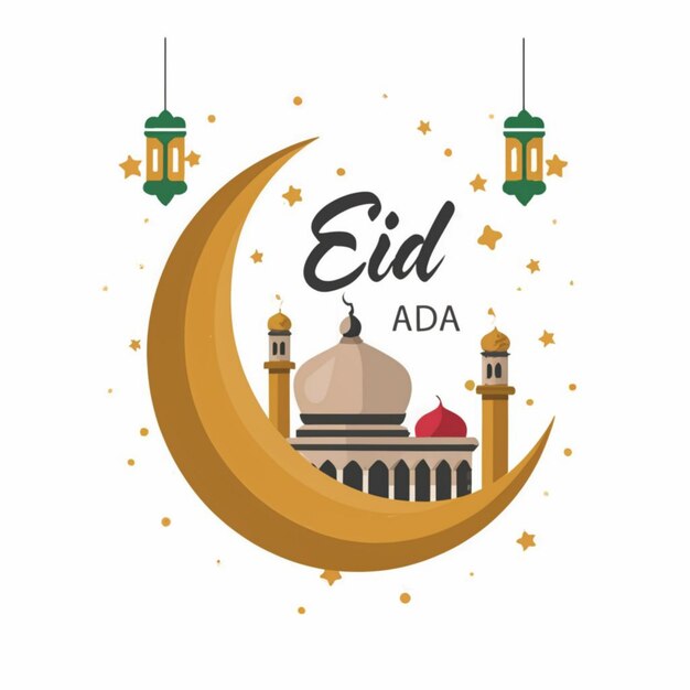 Фото Иллюстрация дизайна eid al adha на белом фоне