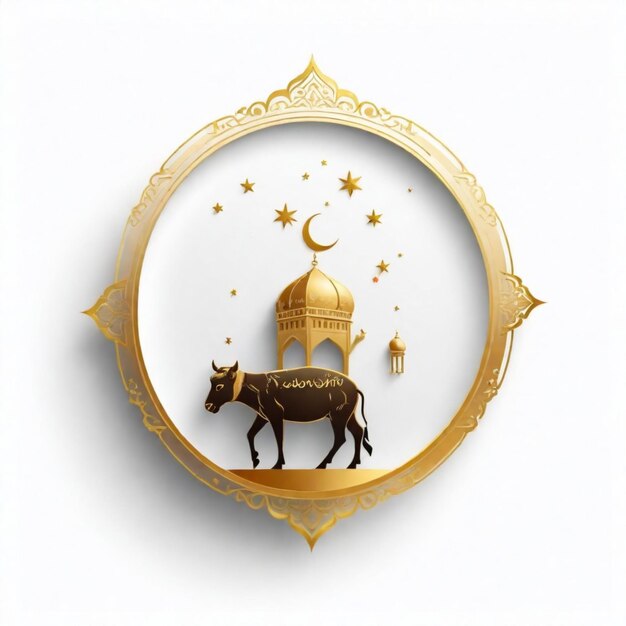 Photo eid al adha design illustration on white background