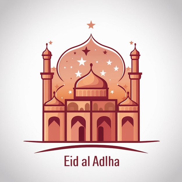 Foto illustrazione di design eid al adha su sfondo bianco