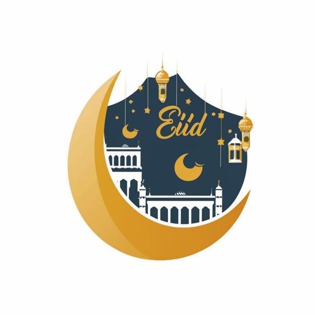 Photo eid al adha design illustration on white background