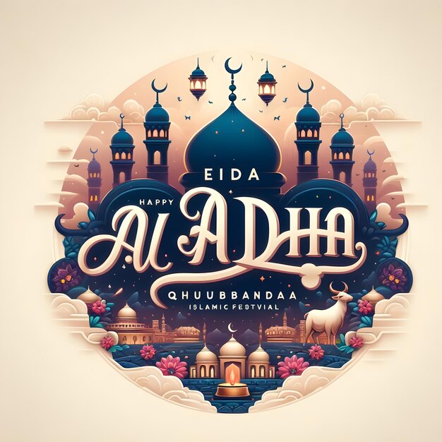 Eid Al Adha Eid Mubarak Greeting Card Design