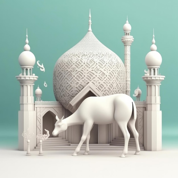 Eid al adha 희생의 향연 3d 그림 3d 렌더링