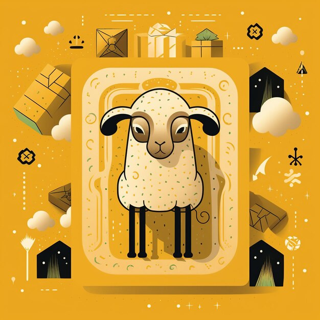 Eid al adha festival with sacrificial sheep ai generated