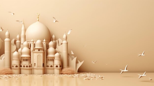 Eid al Adha Holiday Background Illustration AI GenerativexA