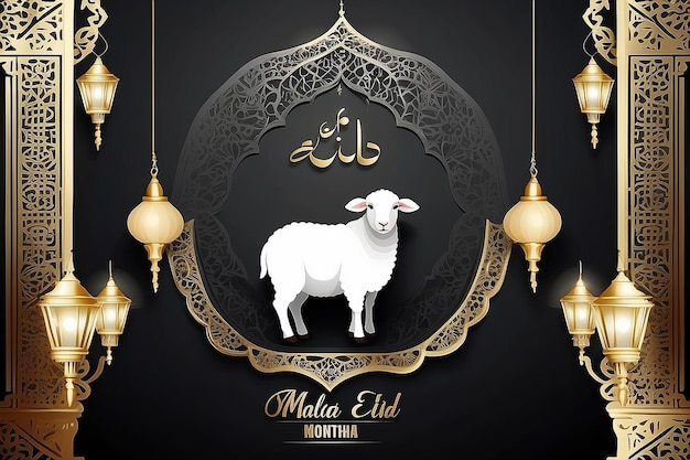 Eid al-Adha Illustratie Opoffering van ram en schaap