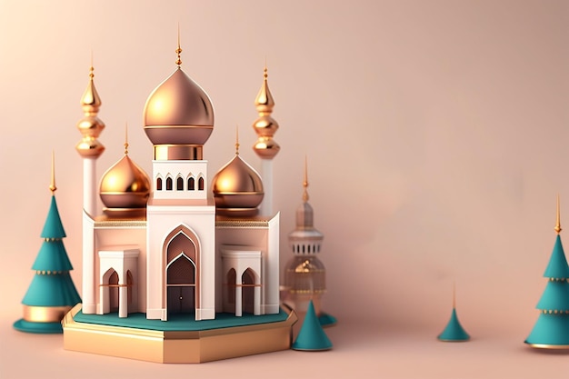 Eid al adha islamic decoration display podium ai generated