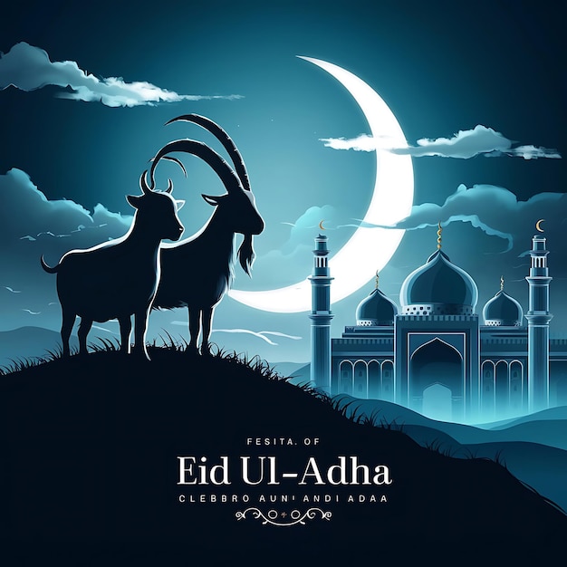 Foto eid al adha mubarak achtergrondontwerp