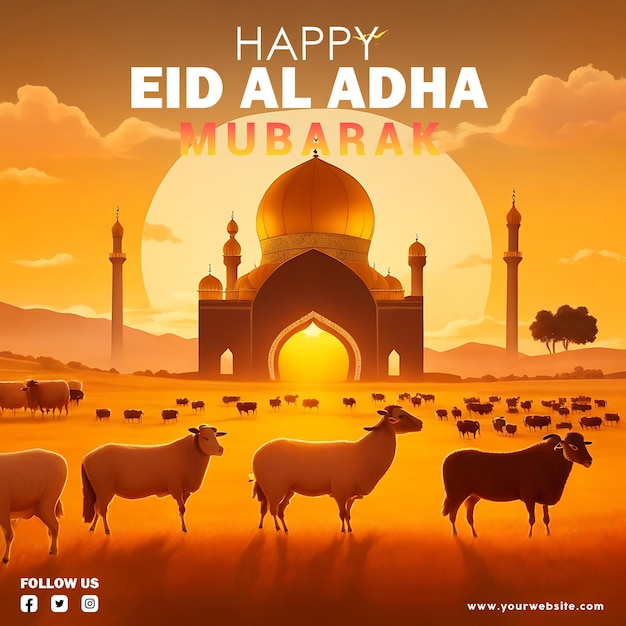 Eid Al Adha Mubarak background AI Generative