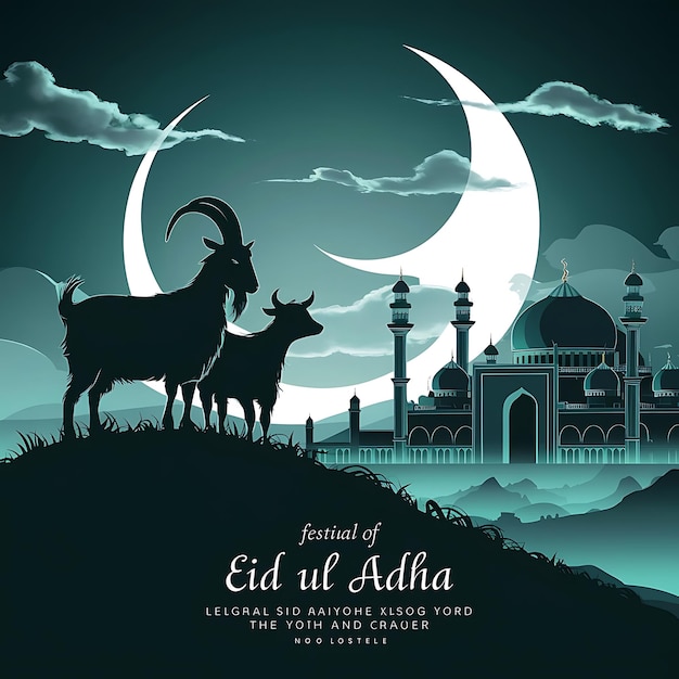 Photo eid al adha mubarak background design