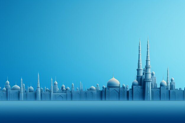 Eid al adha mubarak beautiful islamic blue background