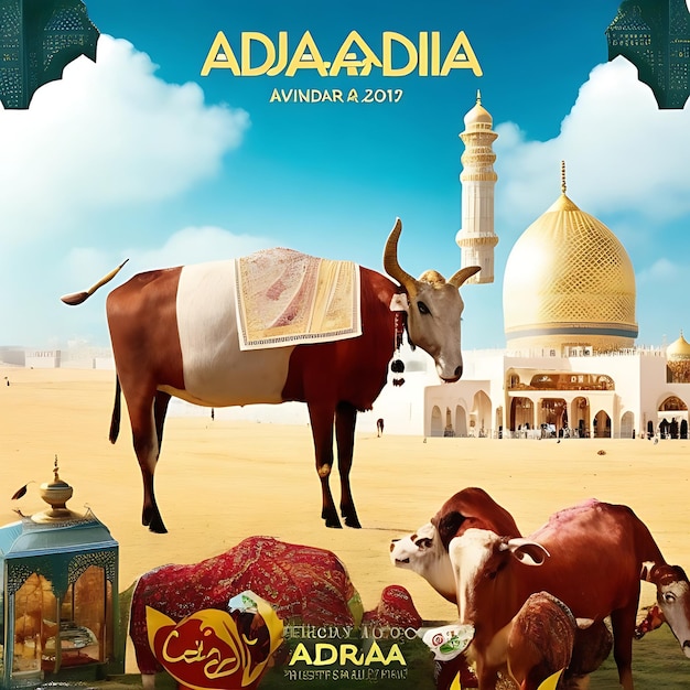 Eid Al Adha Mubarak Eid adha mubarak 아랍어 서예 인사말 카드 번역된 Happy Eid Adha