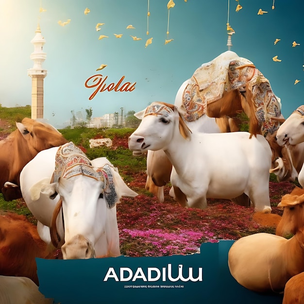 Eid Al Adha Mubarak Eid adha mubarak Arabic calligraphy greeting card Translated Happy Eid Adha