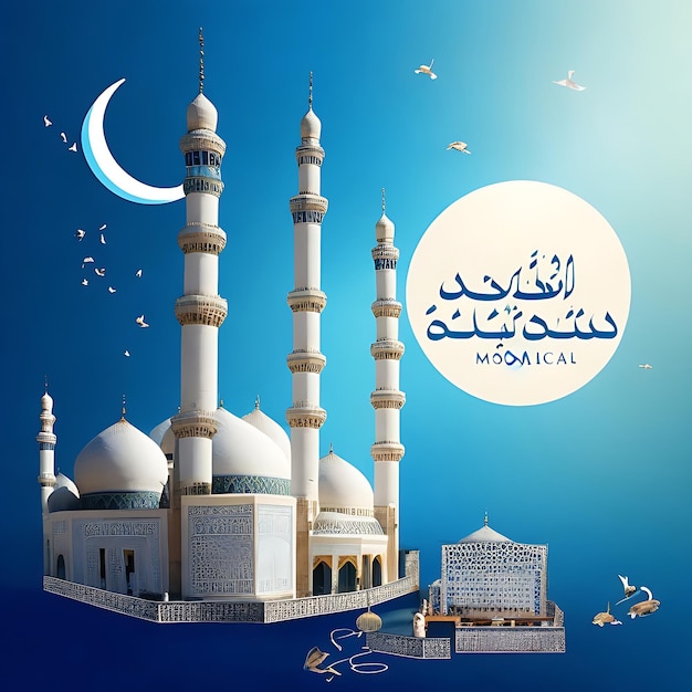 Eid Al Adha Mubarak Eid adha mubarak Arabische kalligrafie wenskaart Vertaald Gelukkig Eid Adha