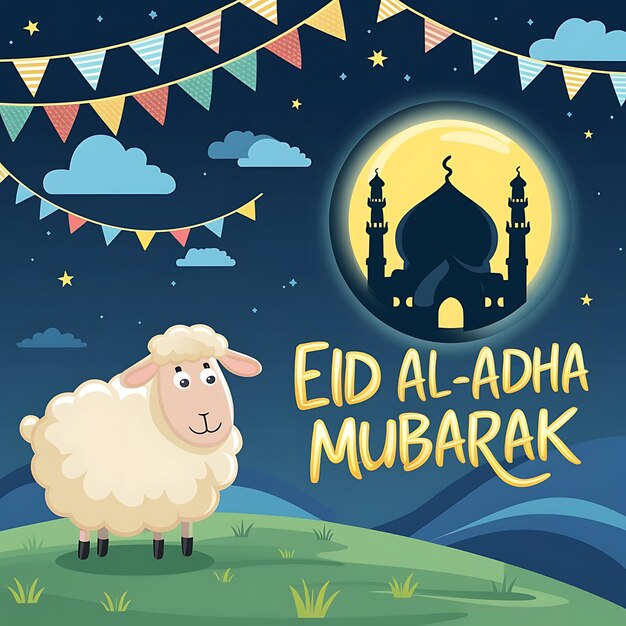 Foto illustrazione di eid al adha mubarak