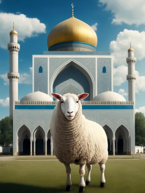 Eid al adha mubarak islamic festival Generative AI Illustration