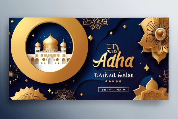 Eid al adha mubarak islamic festival social media banner template