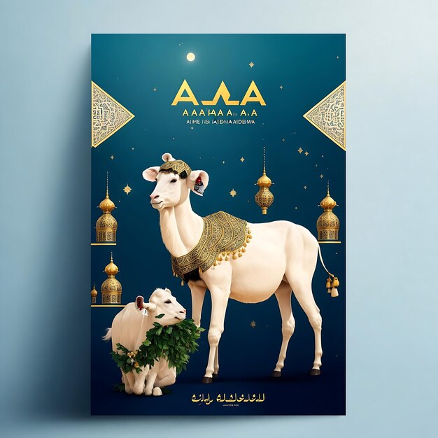 Eid al Adha Mubarak Poster Illustratie AI Generatief