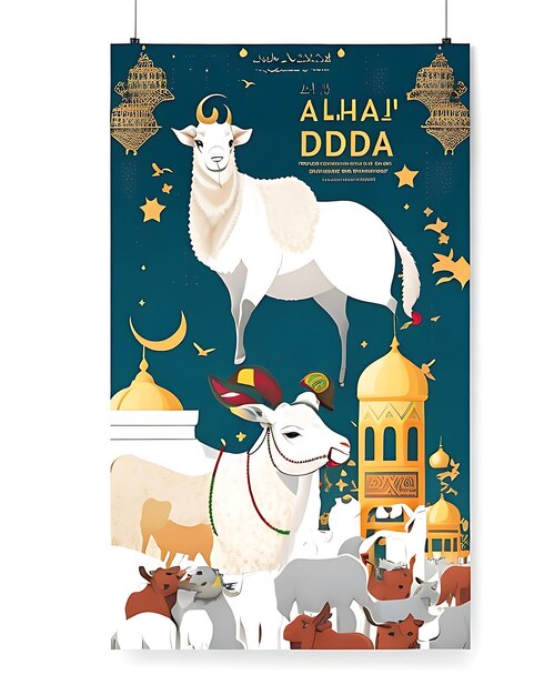 Eid al Adha Mubarak Poster Illustratie AI Generatief