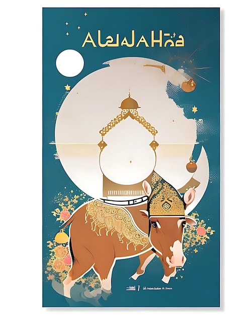 Eid al Adha Mubarak Poster Illustratie AI Generatief