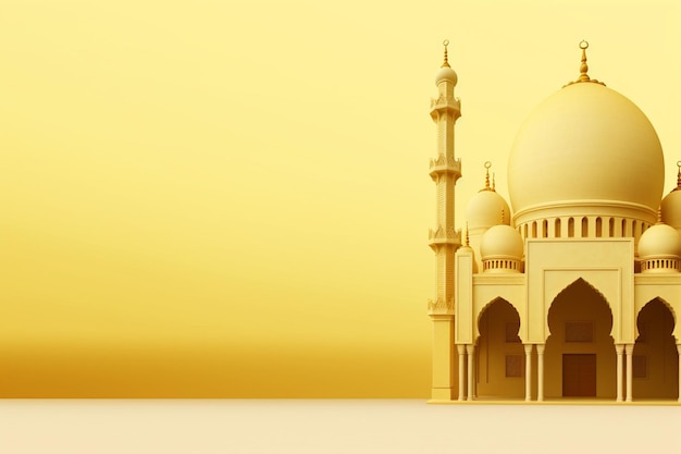 Photo eid al adha mubarak traditional islamic elegant yellow background