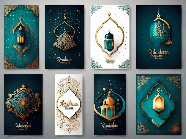 Eid Al Adha Mubarak viering met gouden set iconen vector illustratie ontwerp