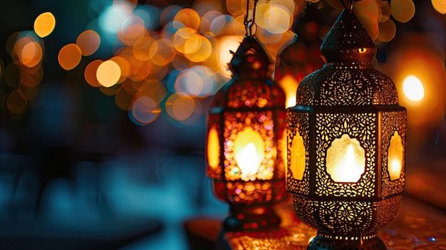 Eid al-Adha Night Lanterns Achtergrond