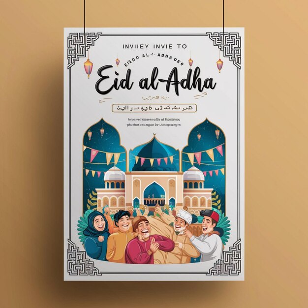 Photo eid al adha poster design template